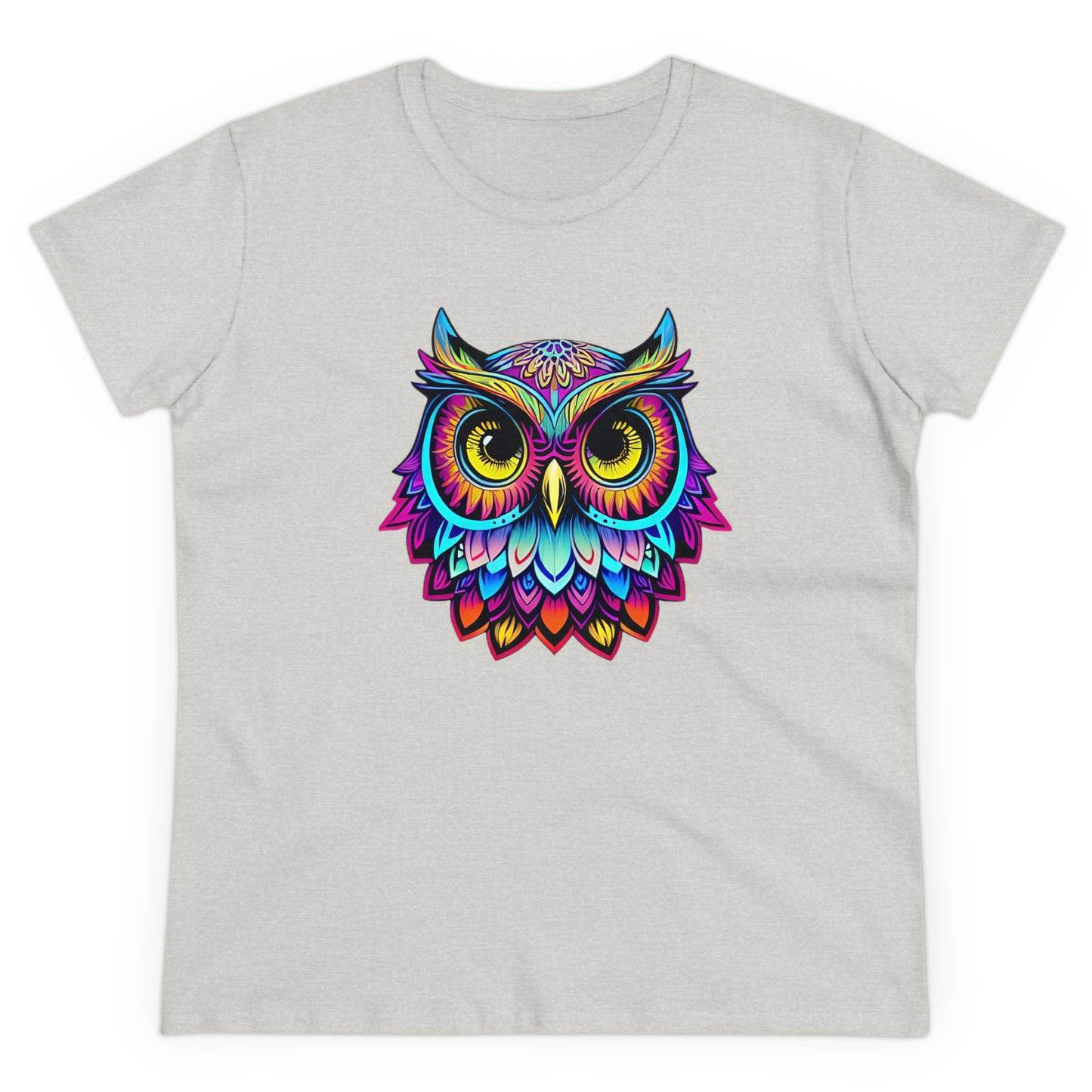 Colorful Owl, Women's Midweight Cotton Tee