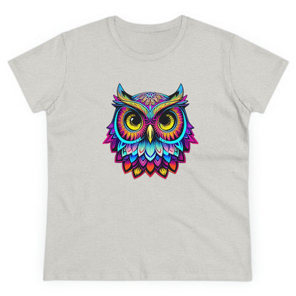 Colorful Owl, Women's Midweight Cotton Tee