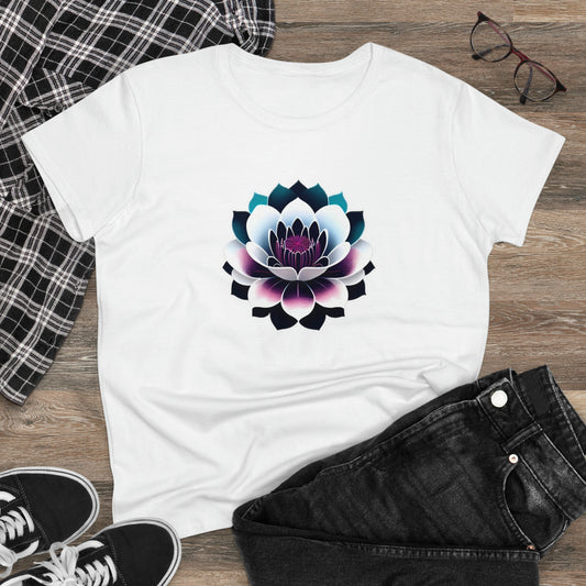 Lotus Flower, Women's Midweight Cotton Tee