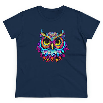 Colorful Owl, Women's Midweight Cotton Tee