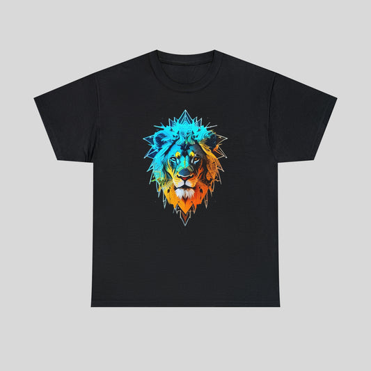 Colorful Lion, Custom Graphic Unisex Heavy Cotton Tee