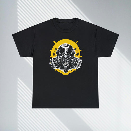 Gas Mask, Custom Unisex Heavy Cotton Graphic Tee