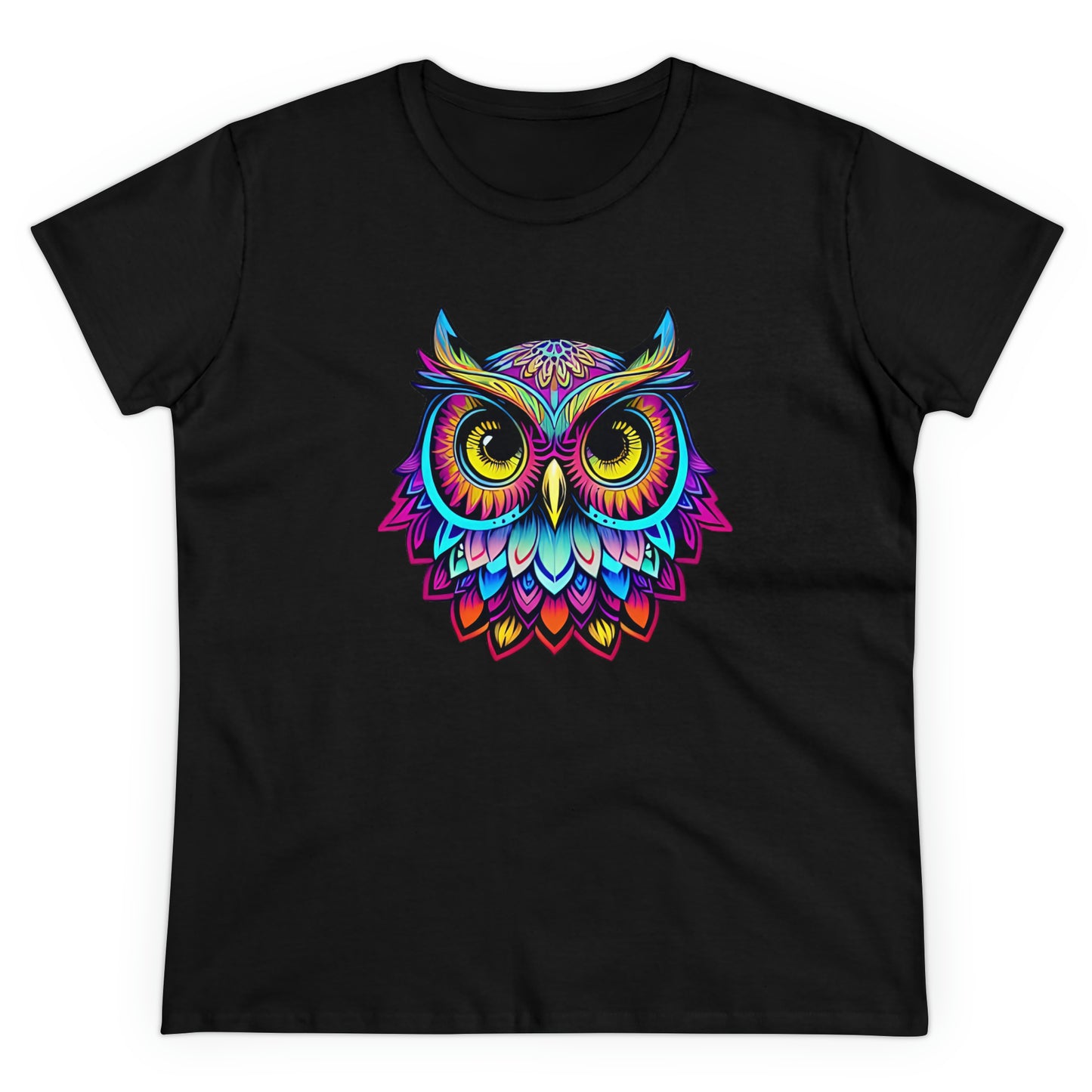 Colorful Owl, Women's Midweight Cotton Tee