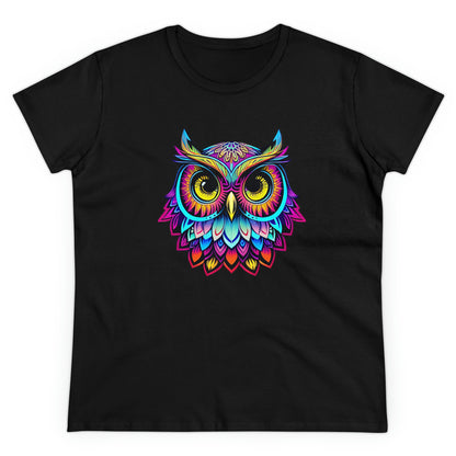 Colorful Owl, Women's Midweight Cotton Tee