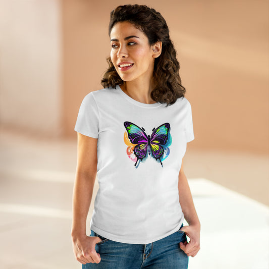 Butterfly, Custom Women's Midweight Cotton Tee