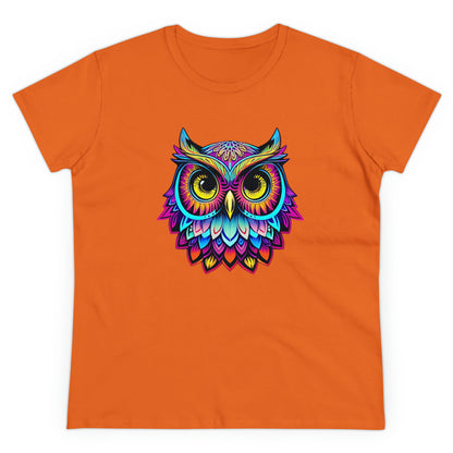 Colorful Owl, Women's Midweight Cotton Tee