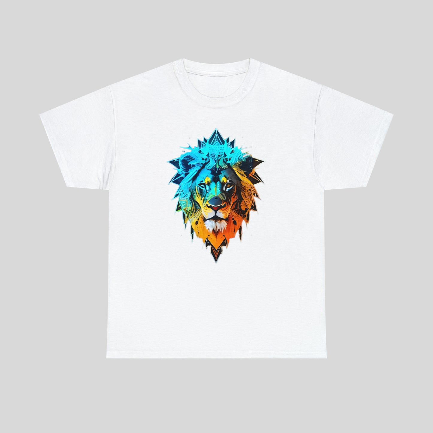 Colorful Lion, Custom Graphic Unisex Heavy Cotton Tee