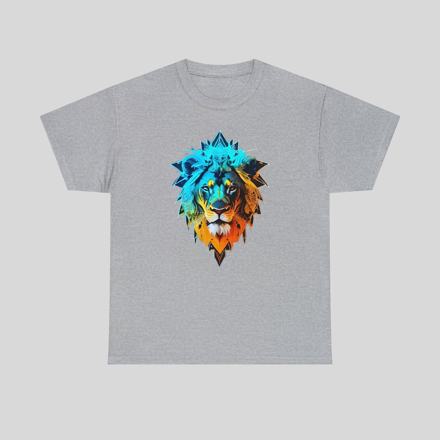 Colorful Lion, Custom Graphic Unisex Heavy Cotton Tee