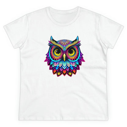 Colorful Owl, Women's Midweight Cotton Tee